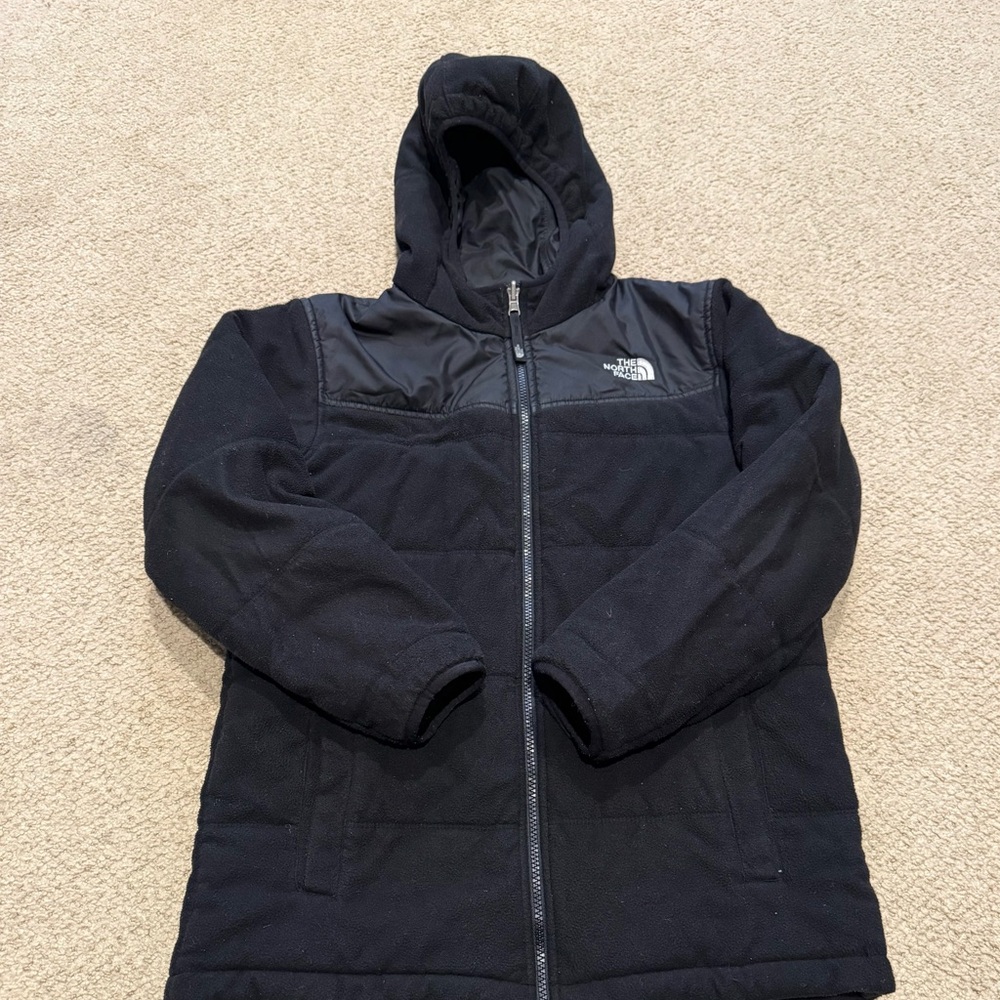 The North Face Black reversible Hooded Jacket Size L (14/16)